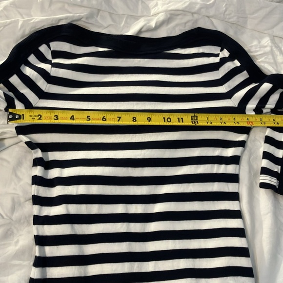 Chaps XS Navy/White Striped 3/4 Length Sleeve NWOT - Picture 5 of 6